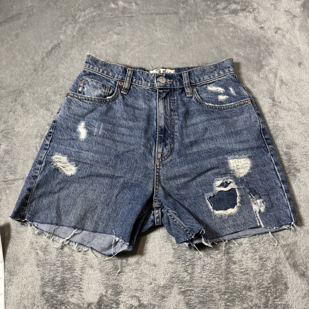 FREE PEOPLE Distressed Cut Off Raw‎ Hem Denim Shorts Size 26 Boho